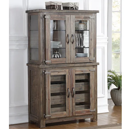 Rustic Curio Cabinet with Built in Display Lights